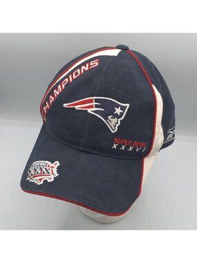 Reebok Super Bowl XXXVI New England Patriots Champions Strapback Adjustable Hat